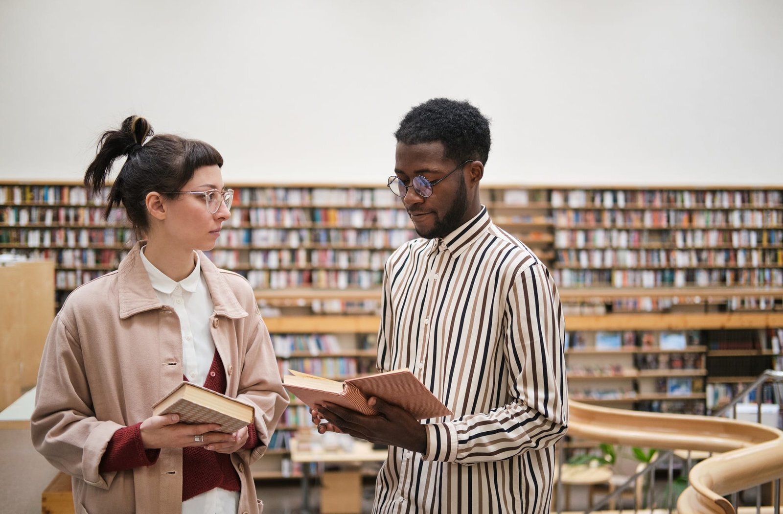 Young people in the library